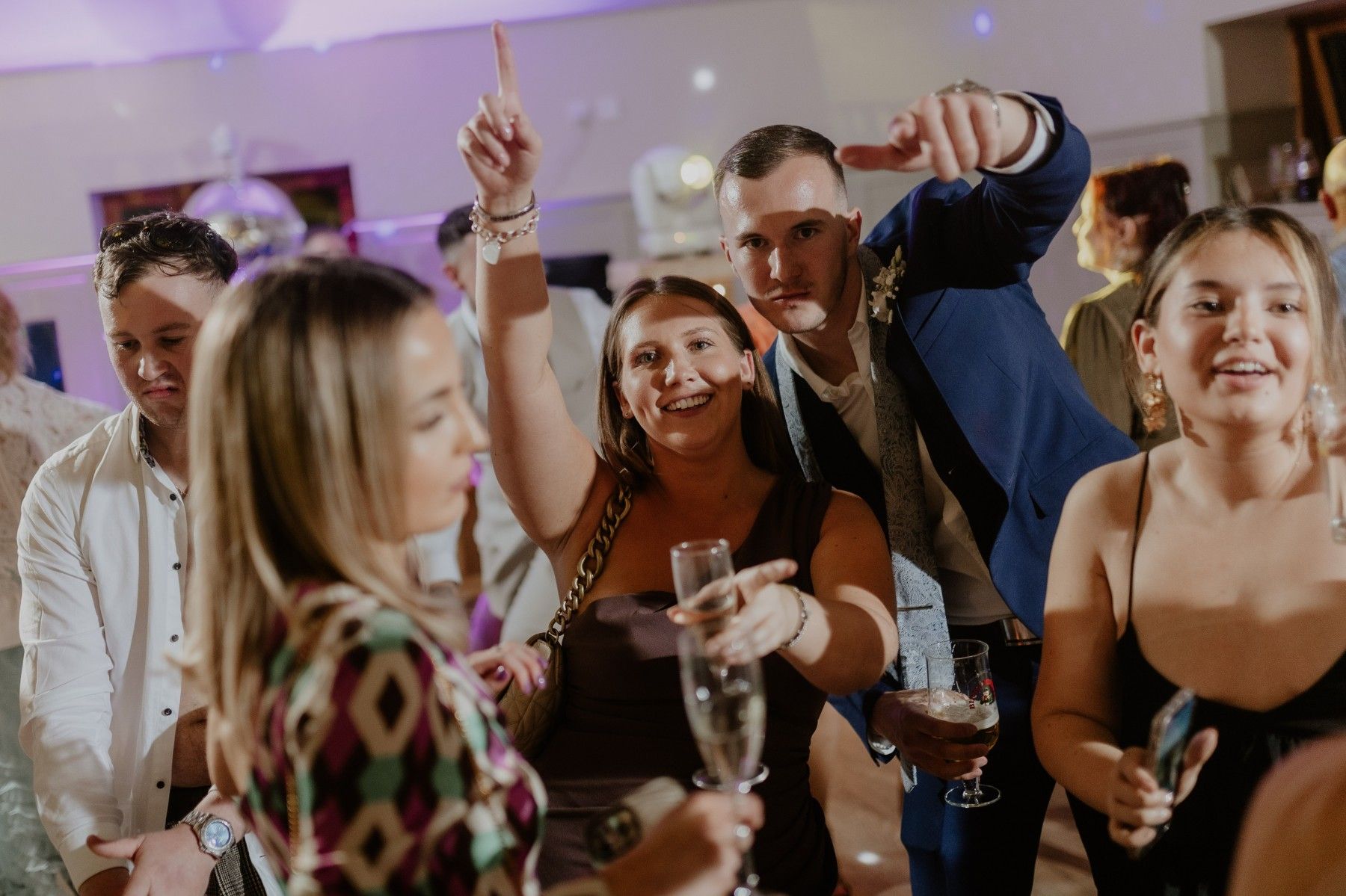 Photo of a wedding disco in full swing